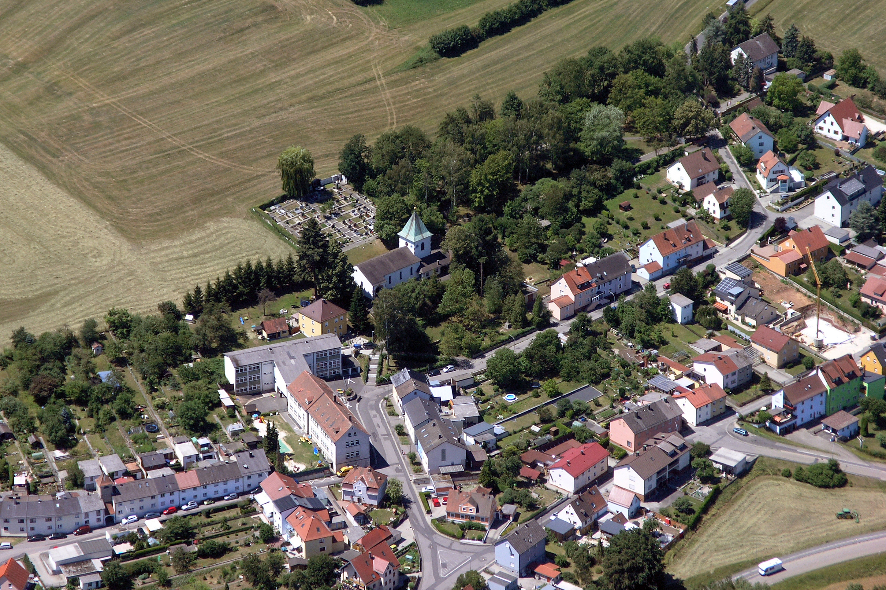 Das Foto zeigt eine Luftaufnahme des Stadtteils Luitpoldhöhe